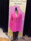 Hot pink fringe blazer dress