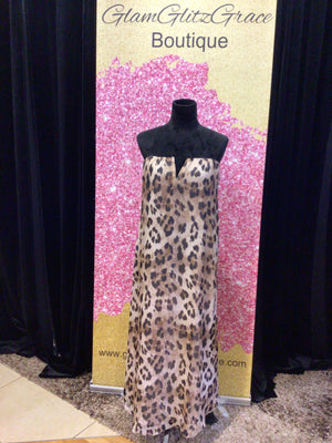 Leopard Print Dress With V-Cut On The Front (Alternative Outfit Sold Separately)