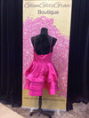 Fuchsia Spaghetti Strap Tulle Baby Doll Dress