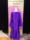 Purple Bell Sleeves Flowy Dress With Burch