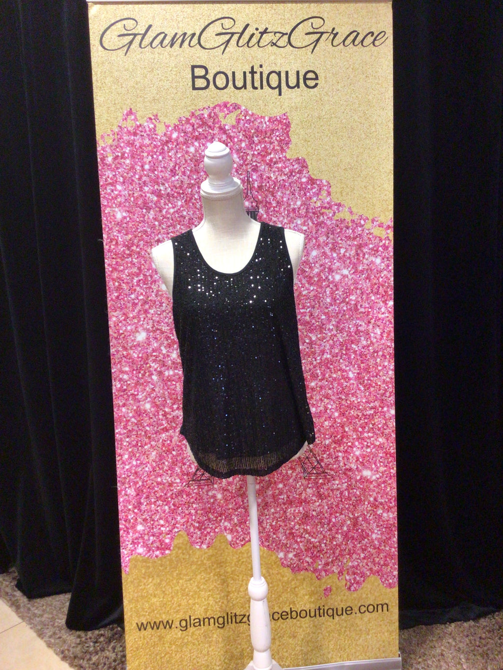Sequin On Front Tank Top