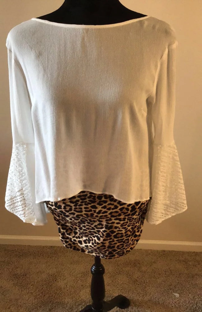 BEL SLEEVES IVORY TOP - GlamGlitzGrace Boutique