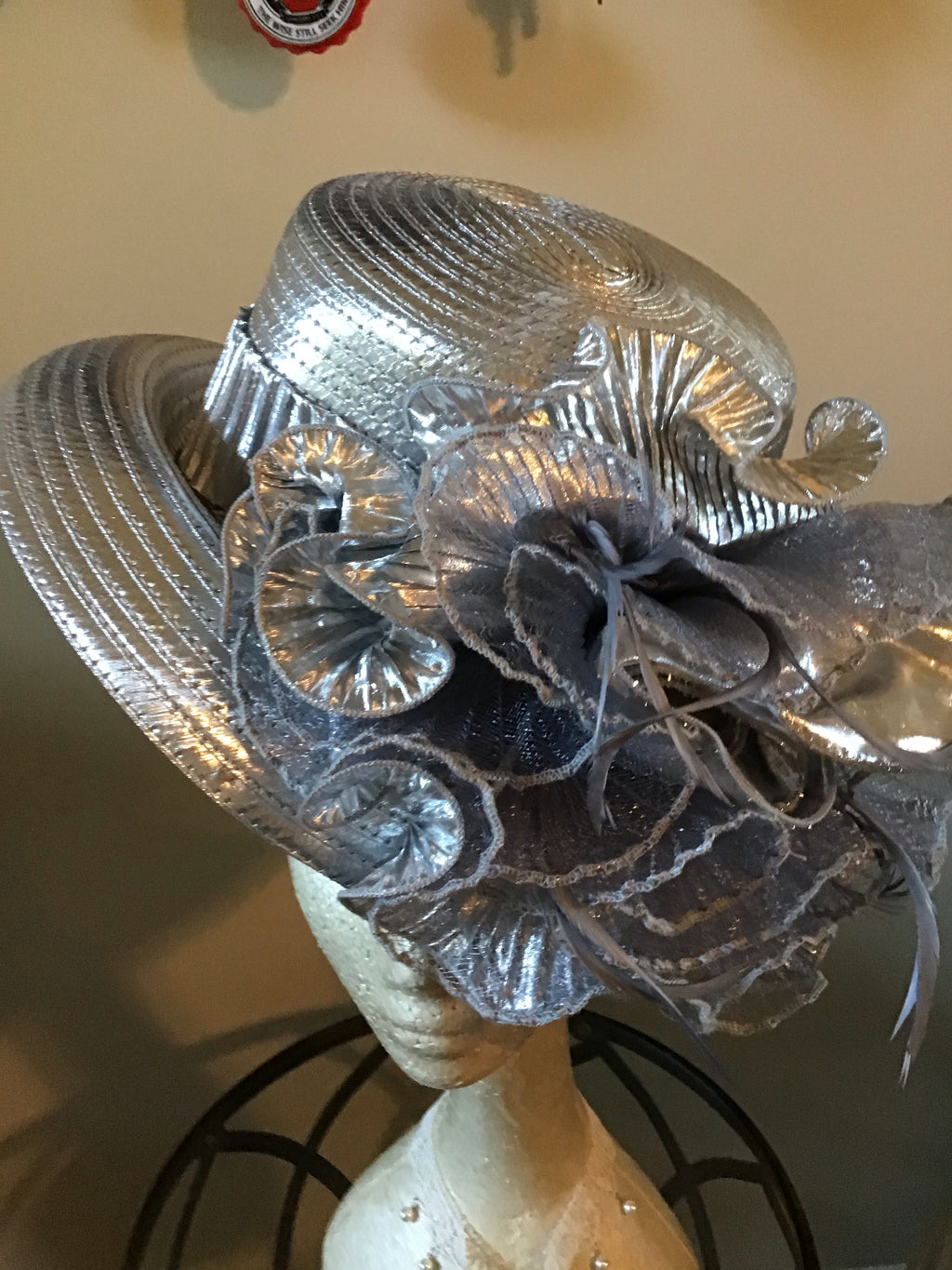 Metallic Hat Silver - GlamGlitzGrace Boutique