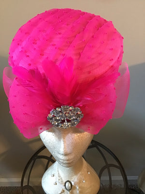 Hat-Hot Pink w/Rhinestone - GlamGlitzGrace Boutique