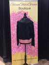 Black Sweater with Pink Trim/Faux Fur Collar (Detachable)