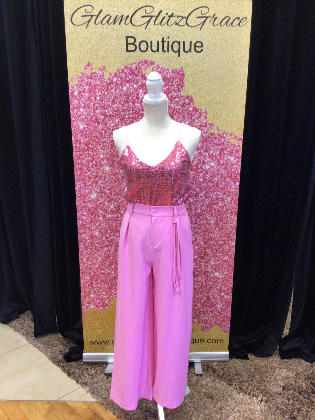 Pink Sequin Cami
