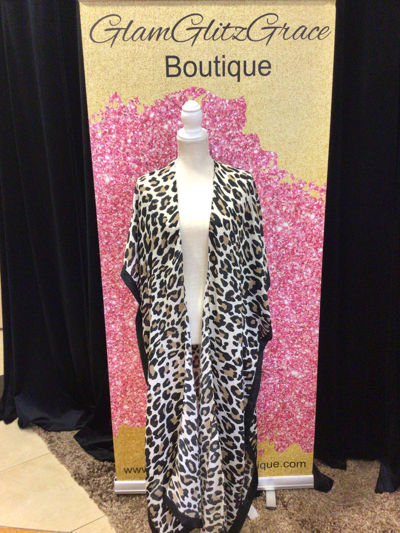 Cheetah Print  Long Open Flowy Kimono