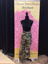 Plus Size Camouflage Pants With Sequin Design