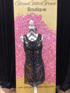 Black Sequin Front Pattern Dress