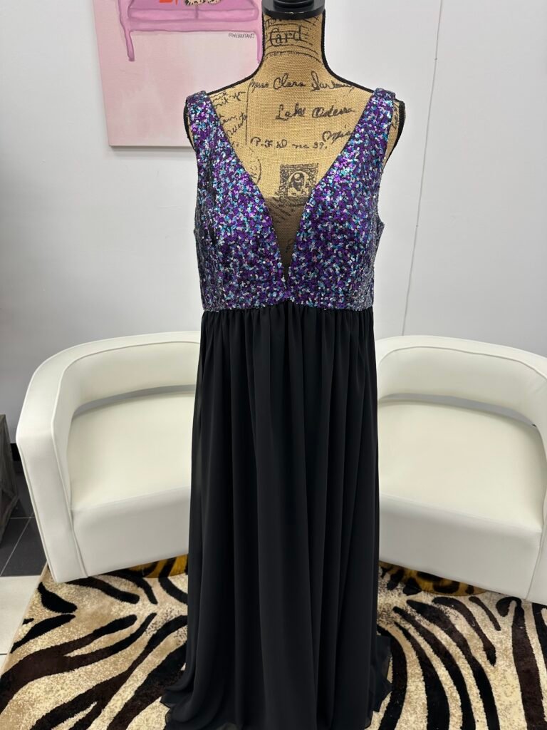 Ladivine champagne sequin feather spaghetti strap mini with side slit dress 